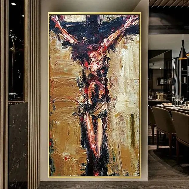 Handpainted Abstract Oil Painting on Canvas Rainy Day Wall Art for Home Living Room Salon Decor Unique Artwork for Modern Hom